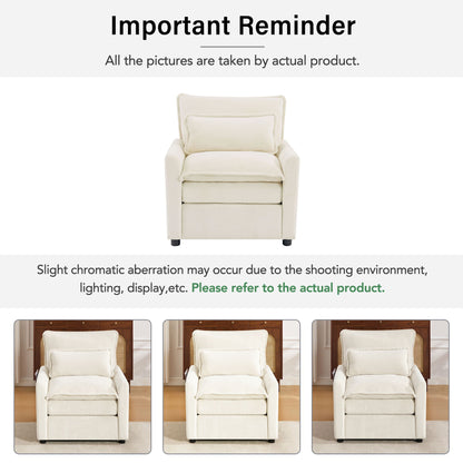 Modern Single Seat Accent Chair With Side Storage Pockets