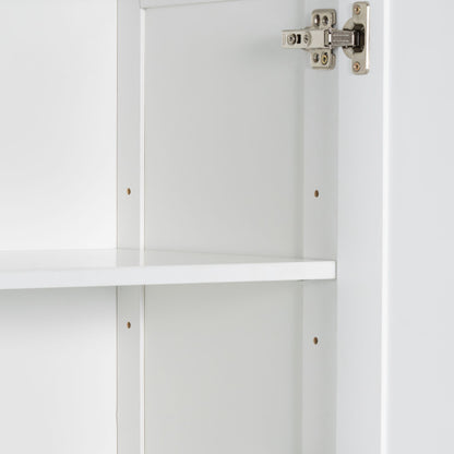 Tall Bathroom Cabinet With Tilt-Out Laundry Basket And Upper Storage