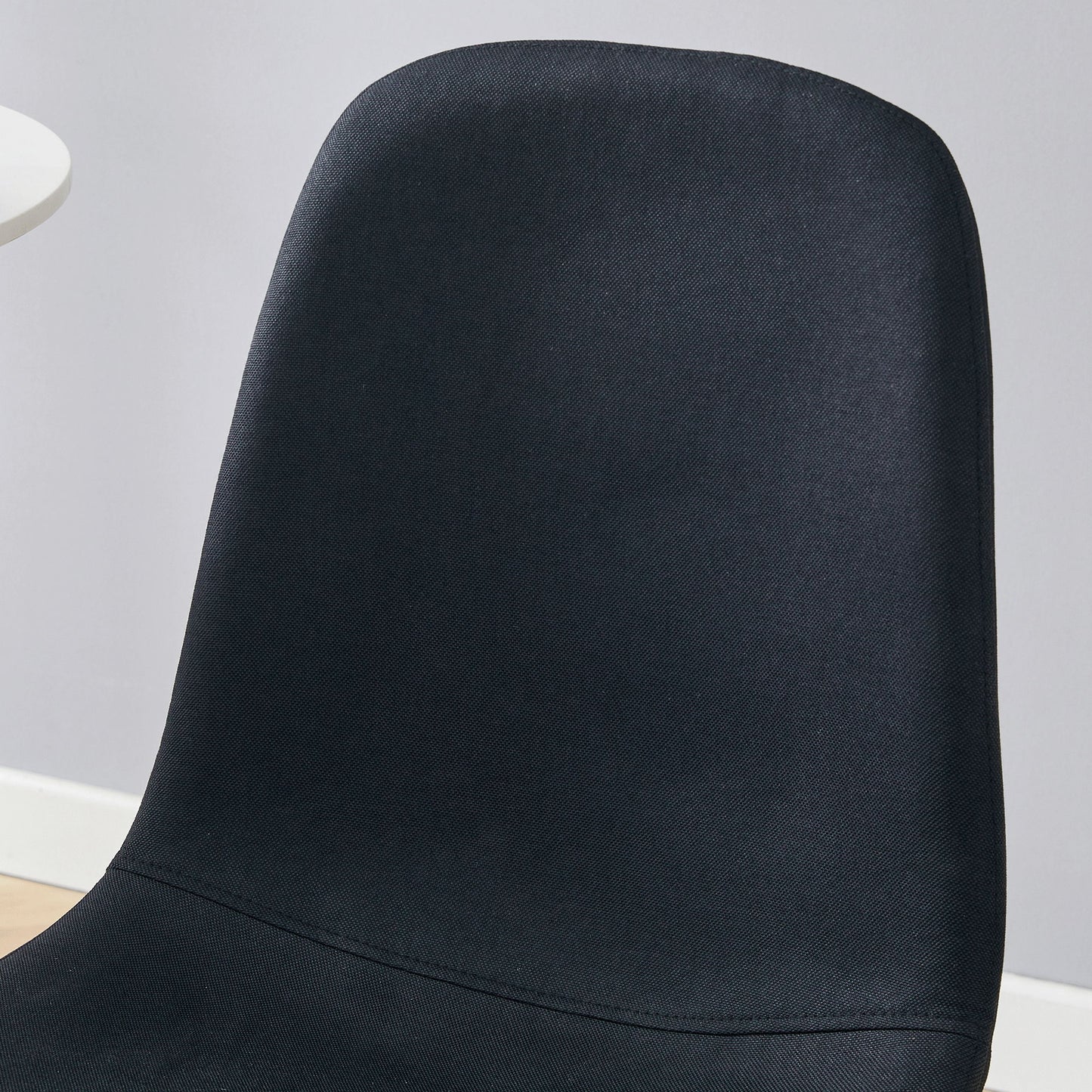 Luxury Simple Chair (Set of 4) Linen Cotton High Resilience Dining Chair With Metal Color Leg - Black / Walnut