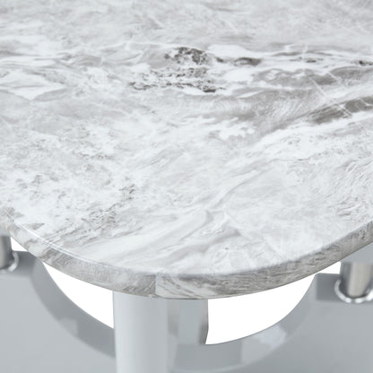 Modern Dining Table With Sleek Hollow-Out Frame And Accents