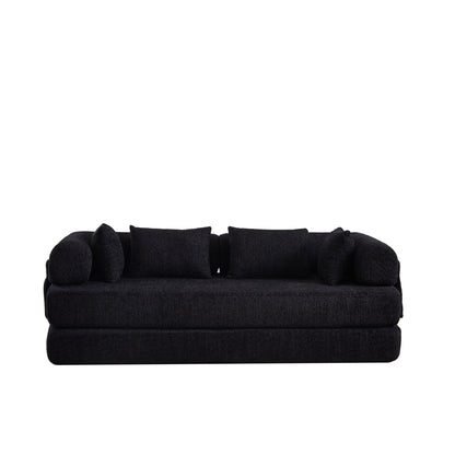 Convertible Sleeper Sofa Bed With Cylindrical Pillow