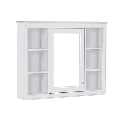 Bathroom Vanity With Mirror Cabinet, Single Sink With 2 Soft Closing Doors And 4 Drawers