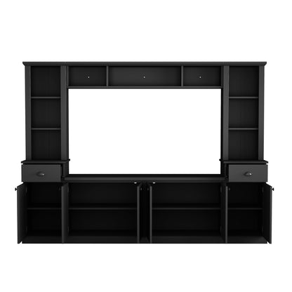 Minimalist Entertainment Wall Unit Set With Bridge For TVs Up To 75"