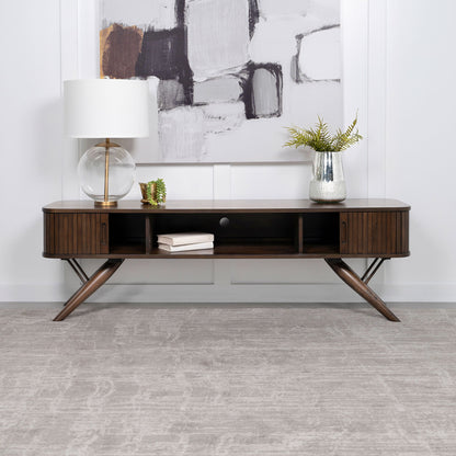 Stewart - TV Stand With Sliding Doors - Walnut