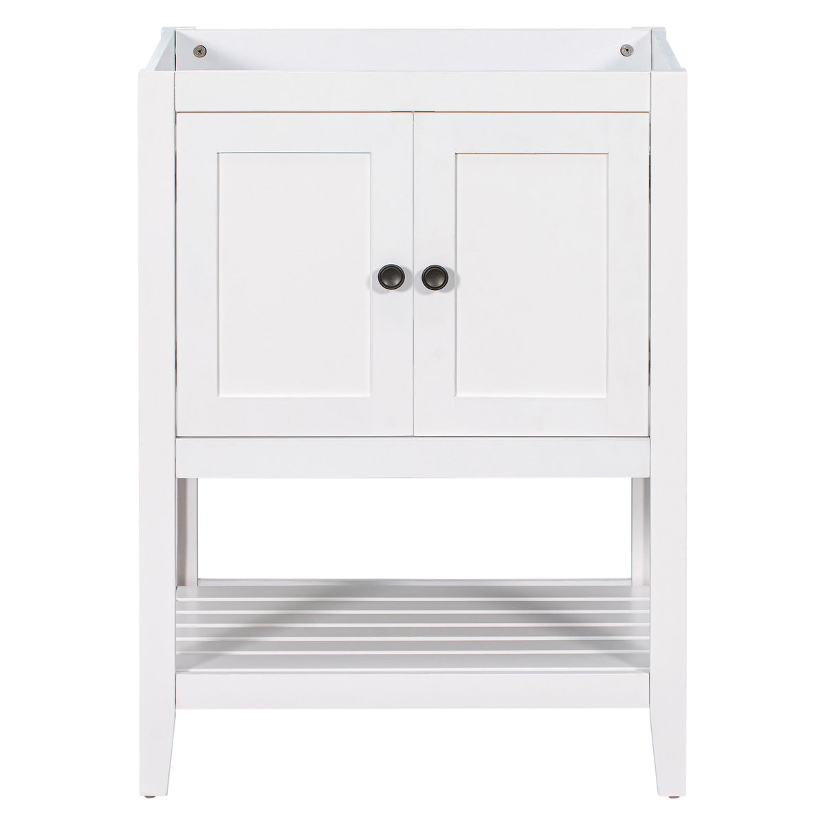 Bathroom Vanity Base Only, Soild Wood Frame, Bathroom Storage Cabinet With Doors And Open Shelf