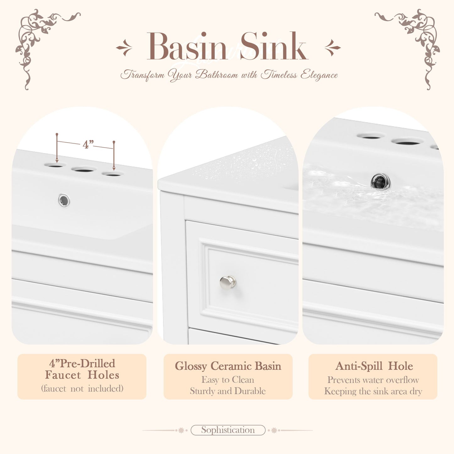 Bathroom Vanity With Medicine Cabinet, Storage Cabinet With 4 Drawers, Adjustable Shelf Mirror