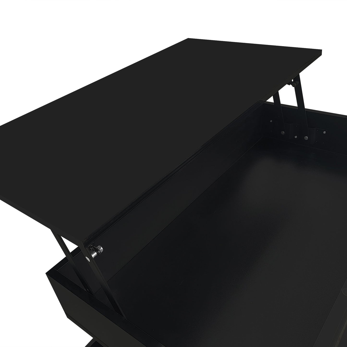 Lift Top Coffee Table With 2 Drawers, Hidden Space And LED Lights For Living Room