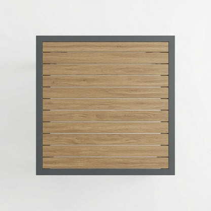 Outdoor Square Patio Slatted Dining Table - Gray