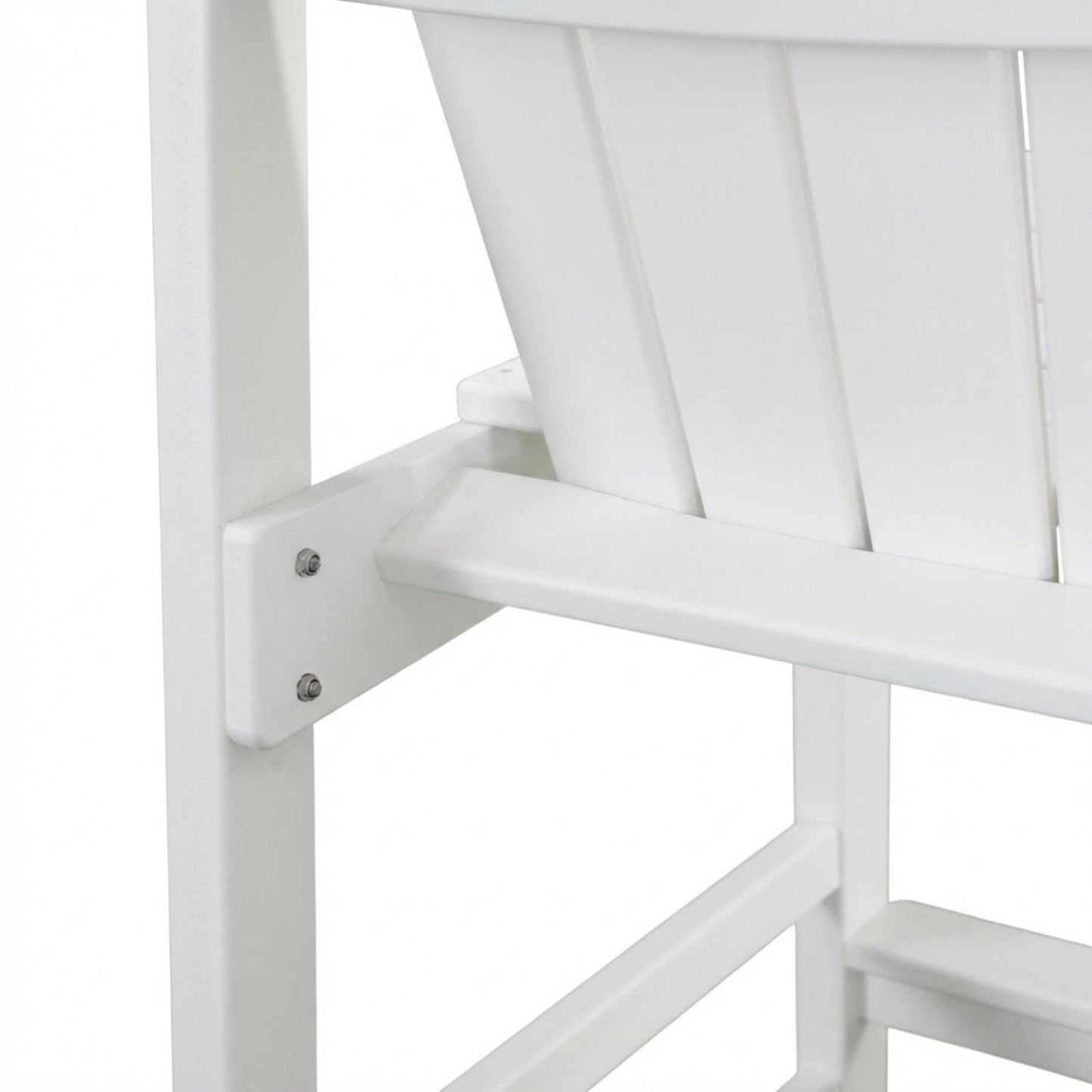 Outdoor Bar Height Adirondack Patio Chair With Cup Holder And Armrests All Weather UV Resistant - White