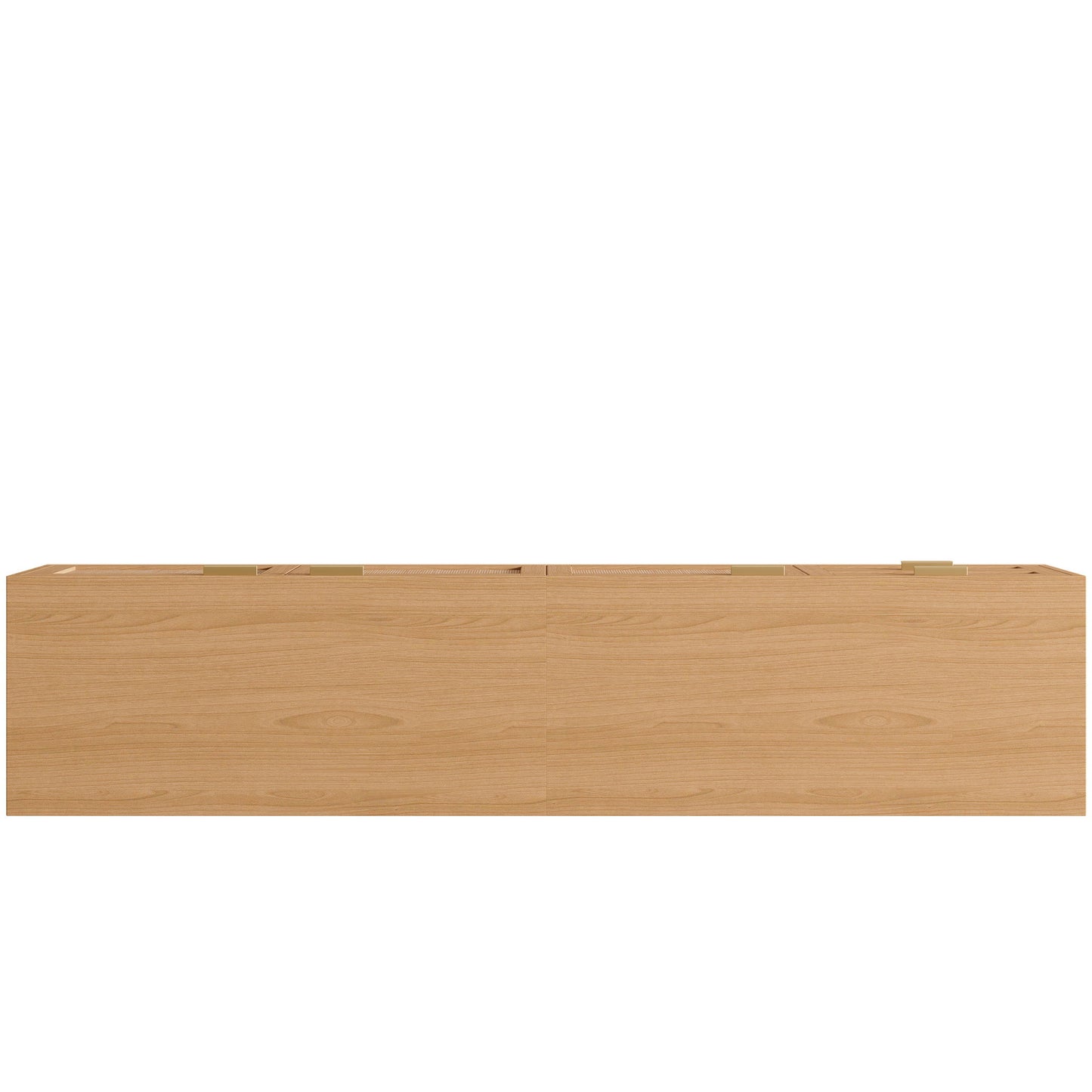 TV Stand, Media Console, 2 Drawers & Cable Management - Natural Wood