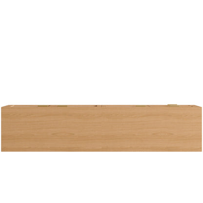 TV Stand, Media Console, 2 Drawers & Cable Management - Natural Wood