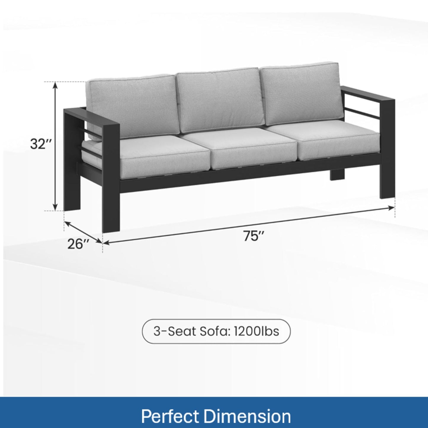Outdoor Patio Set With All-Weather Thick Cushions