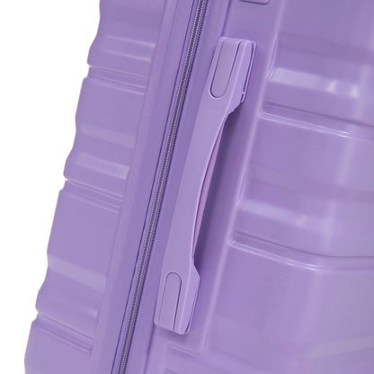 3 Piece 20" / 24" / 28" Spinner Luggage Set & Combination Lock, Durable Hard Shell With 360° Silent Wheels - Blue / Purple