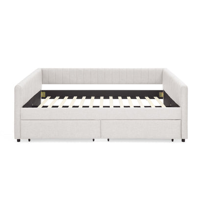 Upholstered Queen Daybed With 2 Drawers