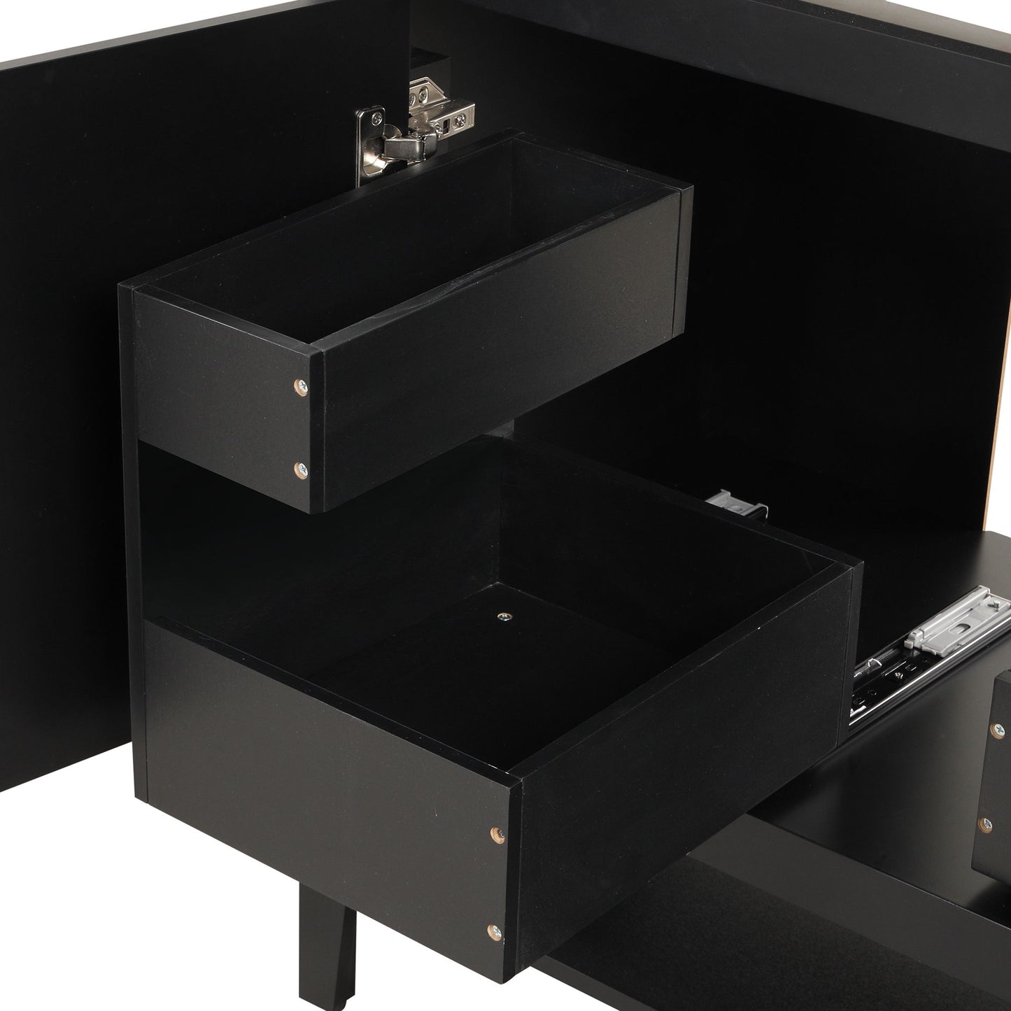 36" Bathroom Vanity With Sink, Frame Cabinet With Doors And Drawers - Black