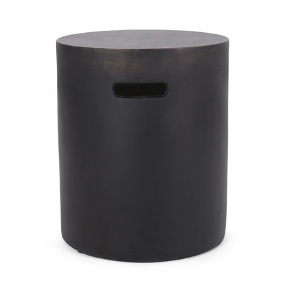 Outdoor End Table With Cutout Handle - Copper