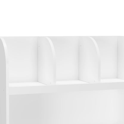 Bookcase With 4 Compartments, Storage Shelf For Toys And Books - White