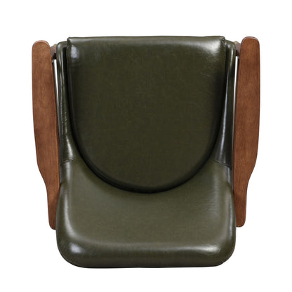 Mid - Century Accent Chair With Cushioned Seat, Brass Tipped Legs