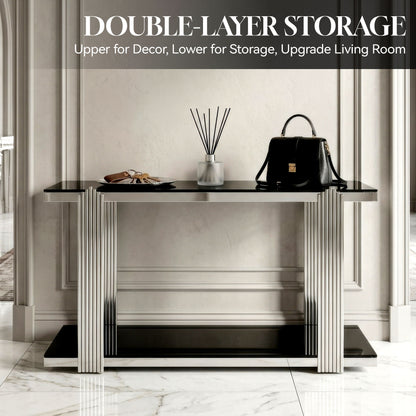 Console Table With Double Tier Storage