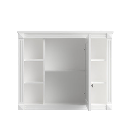 Bathroom Vanity With Top Sink, Mirror Cabinet, 2 Soft Closing Doors & 2 Drawers