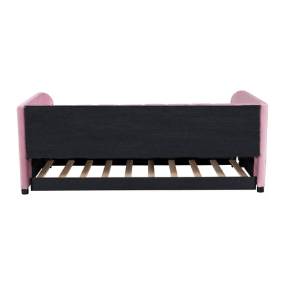 Upholstered Daybed With Ergonomic Design Backrest