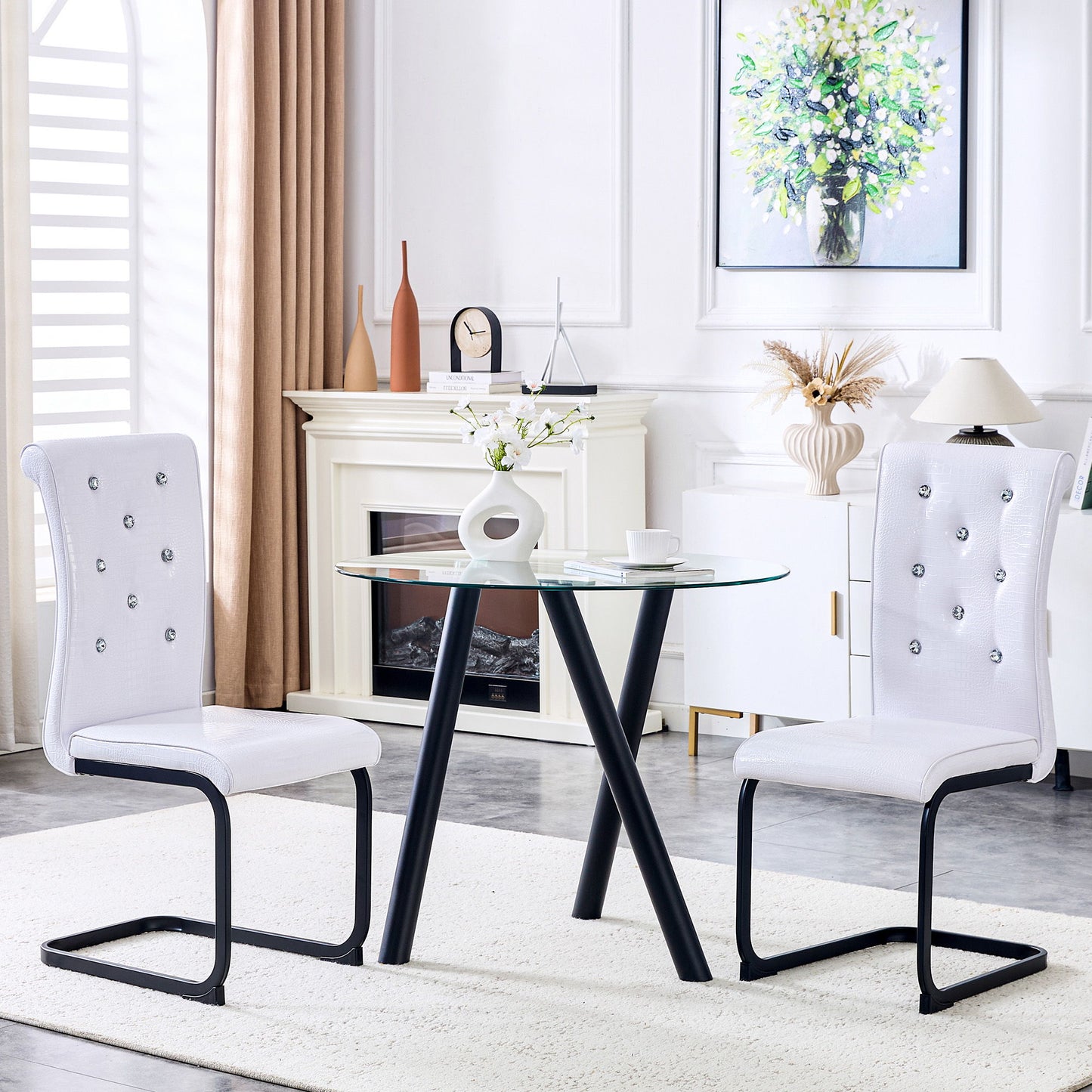 Alligator Skin Upholstered Dining Chairs