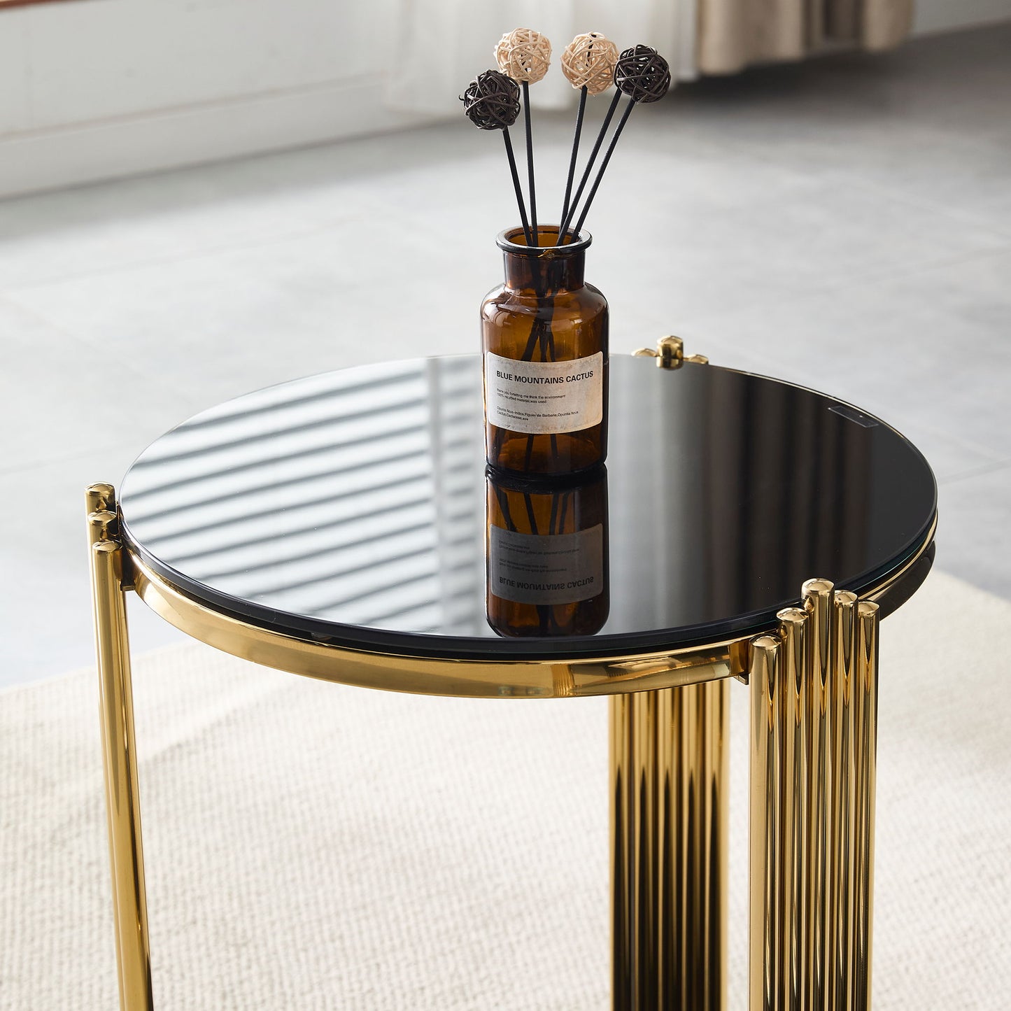Round Table With Double Layer Storage