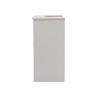 Louvered Double Door Floor Standing Bathroom Vanity Cabinet With Adjustable Shelf - White