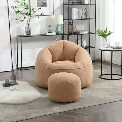 Bedding Bean Bag Sofa Chair High Pressure Foam With Footrest