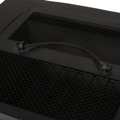 Outdoor Square Mgo Wood Burning Fire Pit - Dark Gray