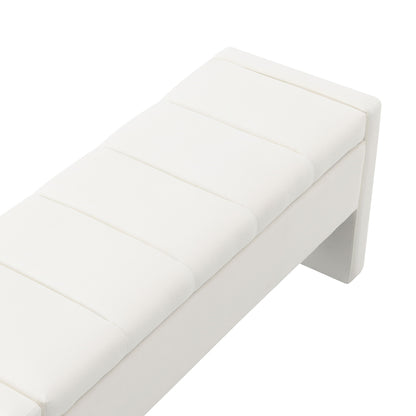 Modern Upholstered Large Bed End Bench With Storage