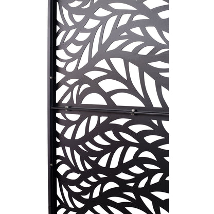 Outdoor & Indoor Privacy Screen Metal Privacy Screen, Freestanding Decorative Privacy Screen For Deck Balcony Patio - Black
