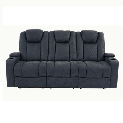 Power Reclining Sofa With Adjustable Headrest - Inky Blue