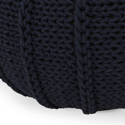 Bordeaux - Knitted Round Pouf Ottoman And Floor Cushion