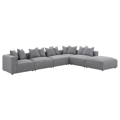 Amherst - Armless Chair With Accent Pillow - Gray