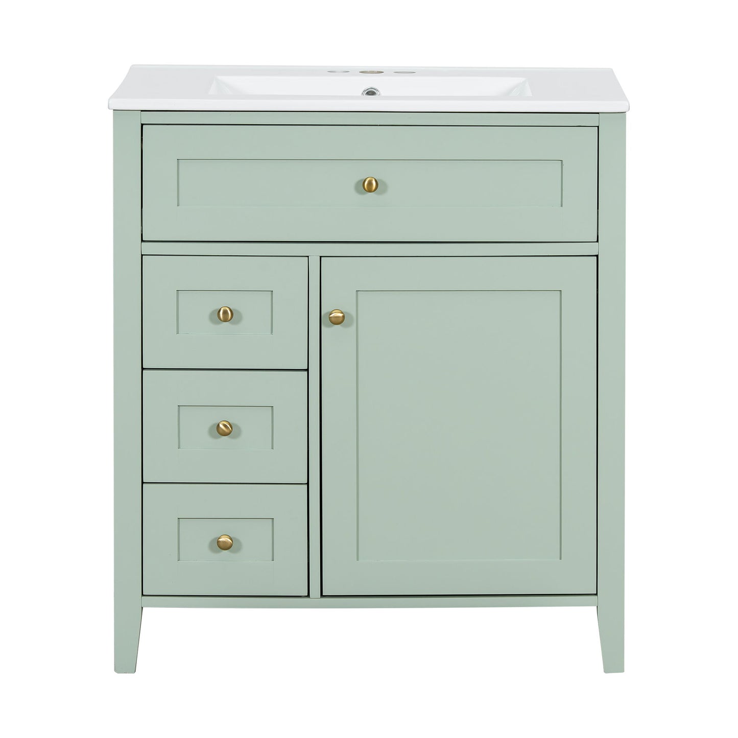 Bathroom Vanity With Sink, 3 Drawers And Adjustable Shelf, Freestanding Storage Unit