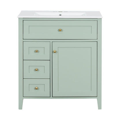 Bathroom Vanity With Sink, 3 Drawers And Adjustable Shelf, Freestanding Storage Unit