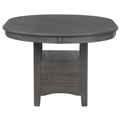 Lavon - Oval Extension Leaf Dining Table With Built In Storage - Gray