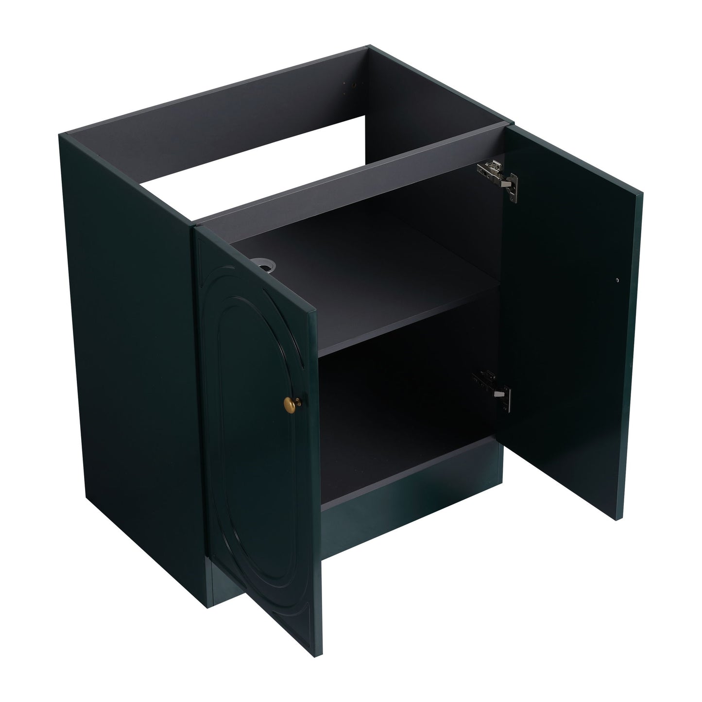 Contemporary Freestanding Bathroom Vanity With Resin Sink & Soft-Close Cabinet Doors
