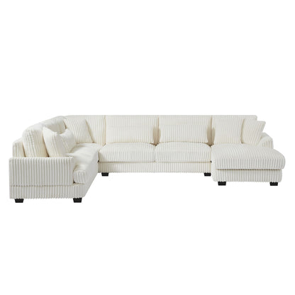 Oversized Sectional Sofa U - Shaped Sofa Couch Modern Sofa Upholstered In Soft With A Chaise Lounge For Living Room