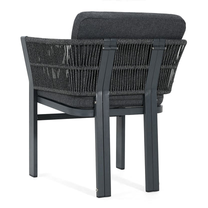 7 Piece Outdoor Dining Set With Table And 6 Chairs - Black / Teak / Gray