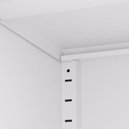 Tall Metal Kitchen Pantry Cabinet With Adjustable Shelves And Silent Magnetic Doors - White