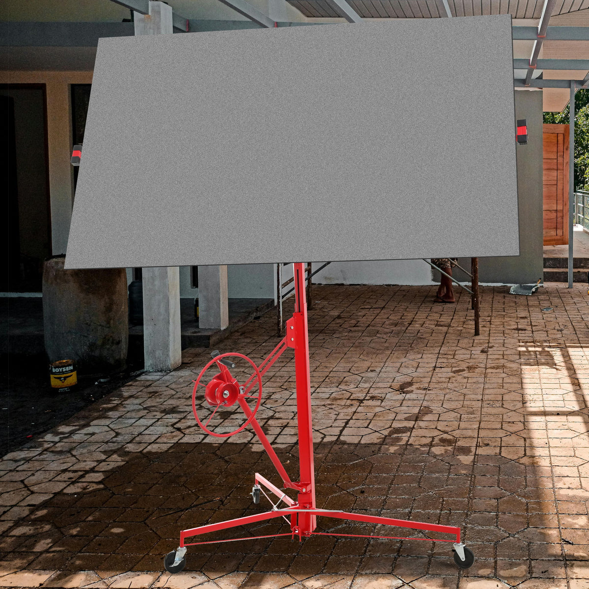 Drywall Lift Panel Hoist Jack Lifter With Caster Wheels And Telescopic Arm