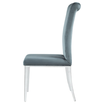 Tufted Side Upholstered Dining Chair (Set of 2) - Gray