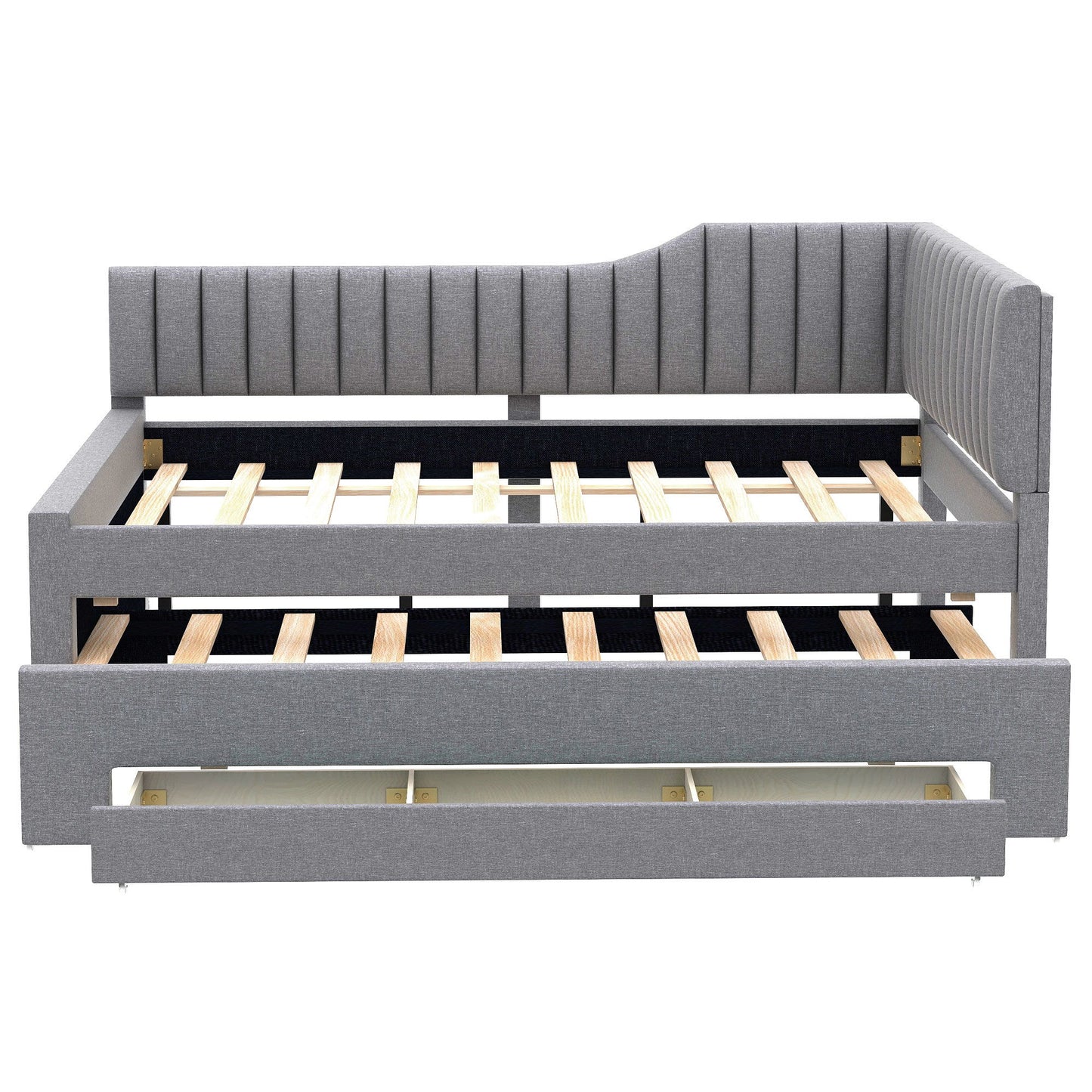 Upholstered Daybed With Trundle And 3 Drawers