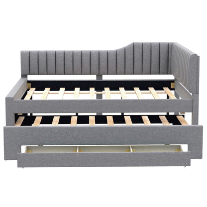 Upholstered Daybed With Trundle And 3 Drawers