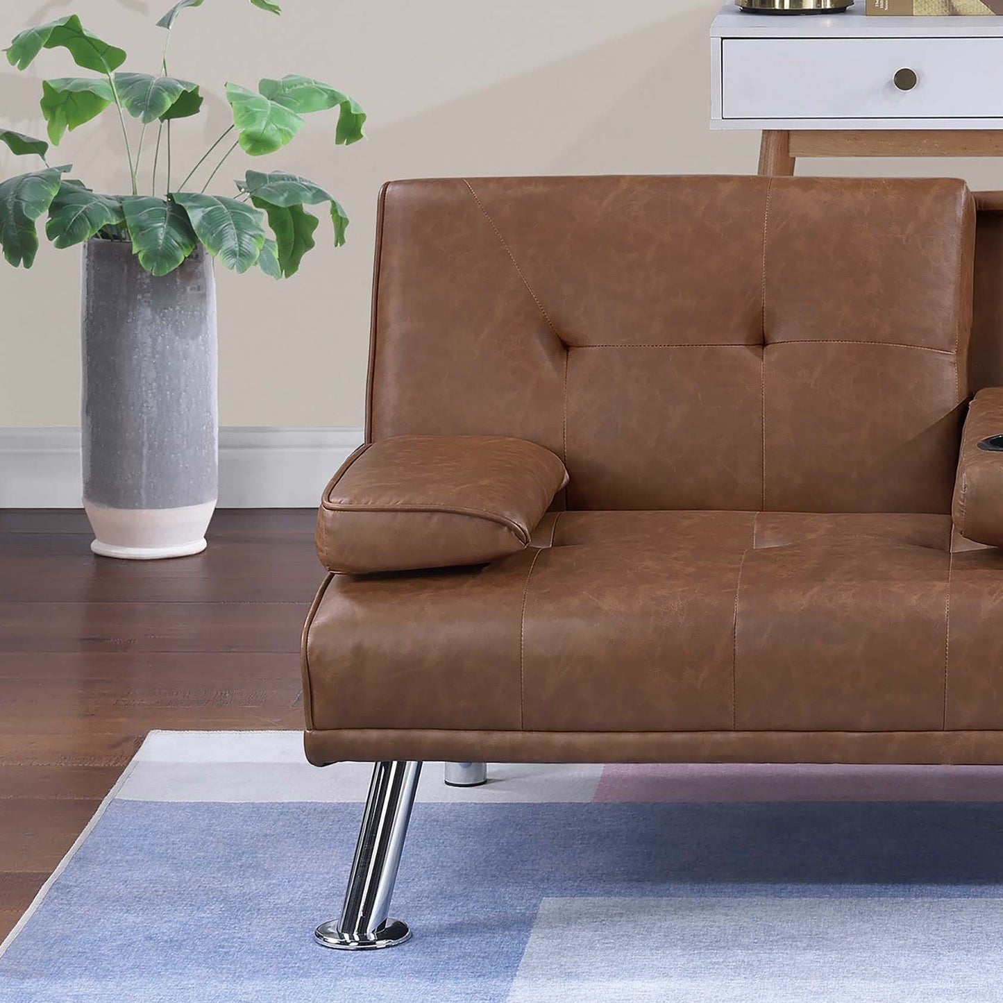 Adjustable Sofa With Fold Down Table And Cup Holders