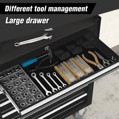 7 Drawer Rolling Tool Chest With Wheels, Multifunctional Tool Box And Storage