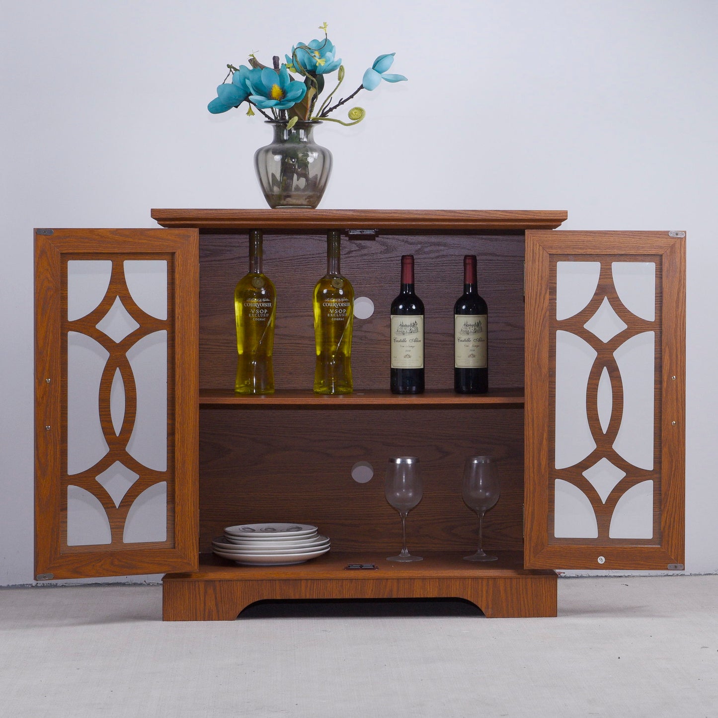 Spacious Sideboard With Adjustable Shelf Storage - Dark Oak