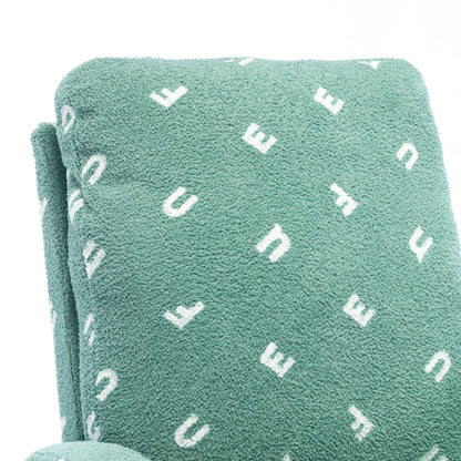 Modern Accent Rocker Armchair With Side Pocket, Upholstered High Back